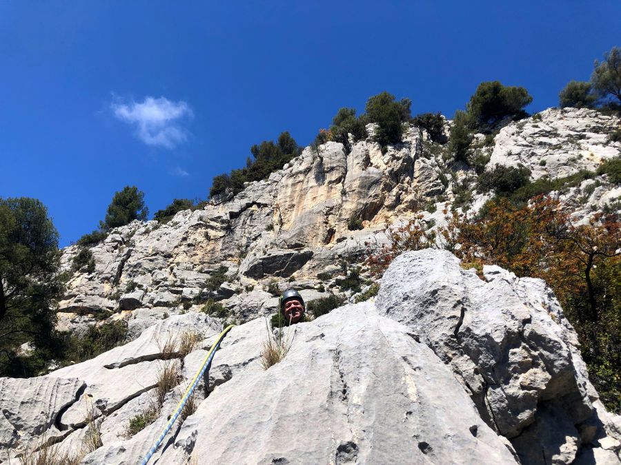 Frankreich Toulon Klettern Destel derniere cartouche plateau