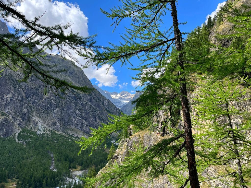 Frankreich-Klettern-Ailefroide-Ausblick-Wand