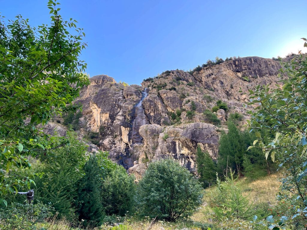 Frankreich-Klettern-Ailefroide-Wasserfall-Cascade